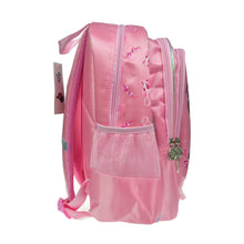 Side of pink rucksack.